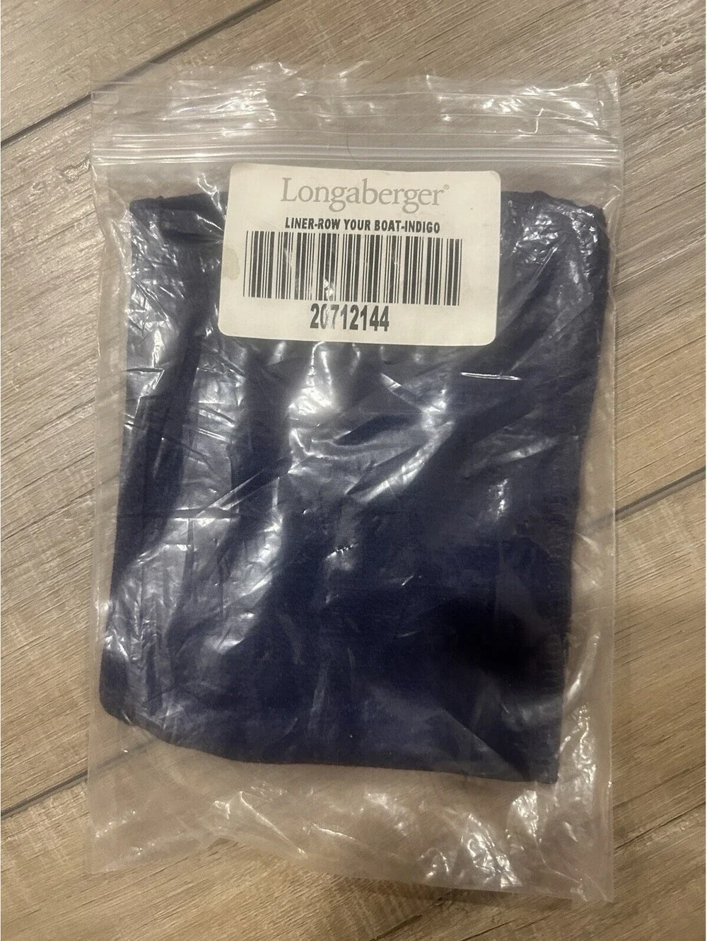 Longaberger Row Your Boat Basket Liner Navy Blue Indigo New